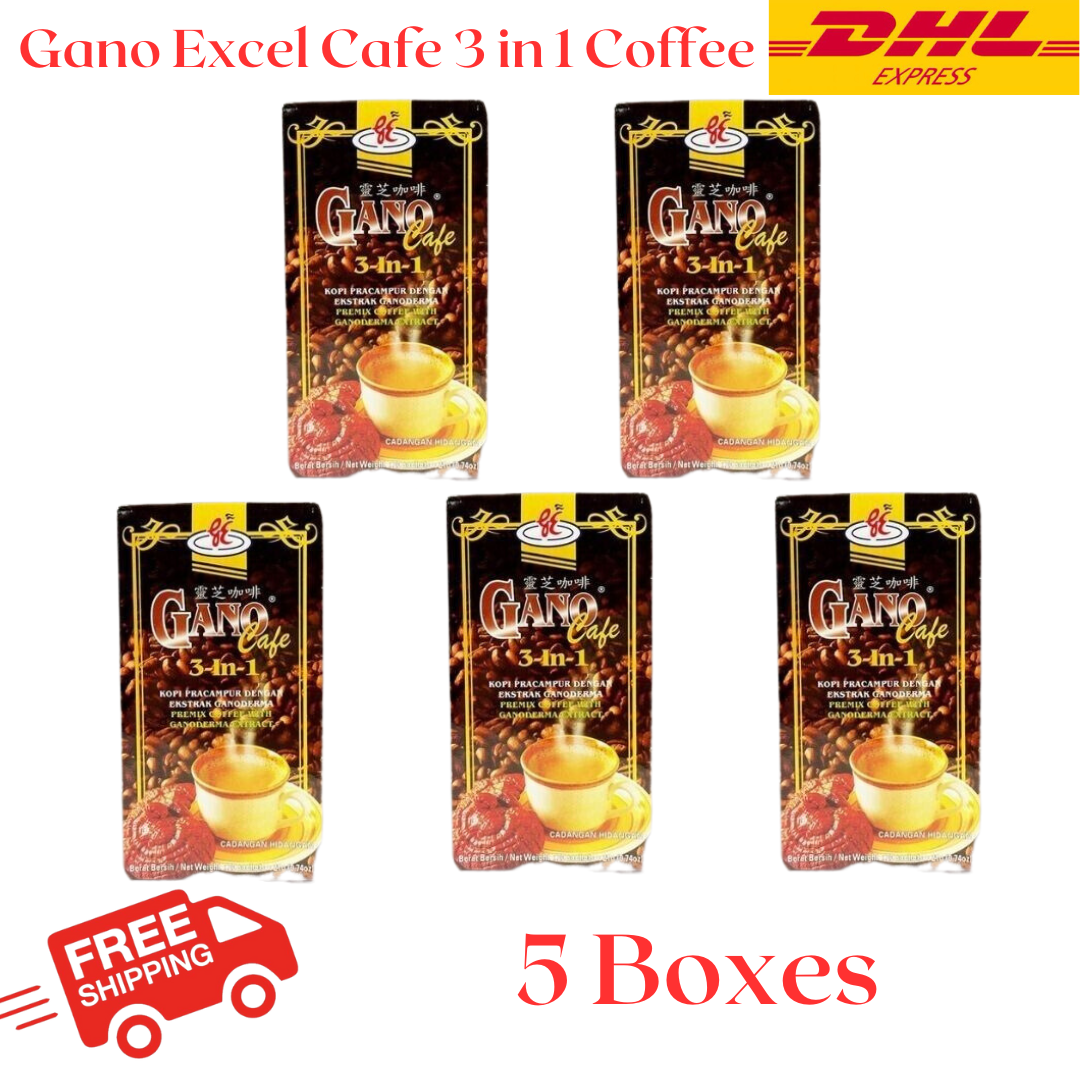 Gano Excel Cafe 3 in 1 Coffee Ganoderma Reishi (5 Boxes)