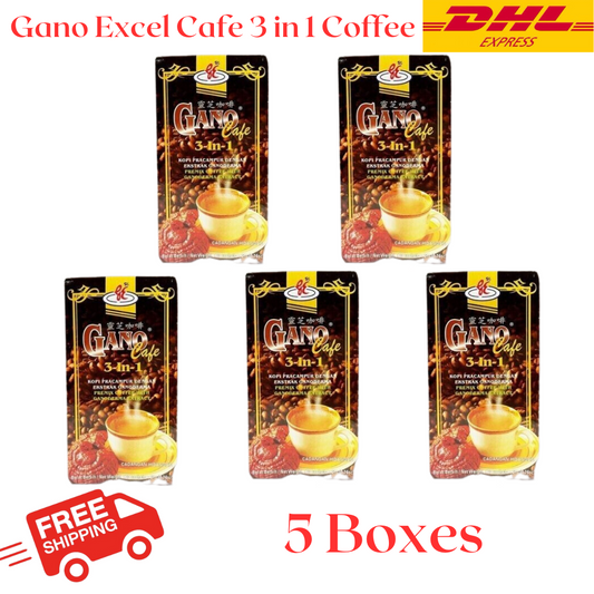 Gano Excel Cafe 3 in 1 Coffee Ganoderma Reishi (5 Boxes)