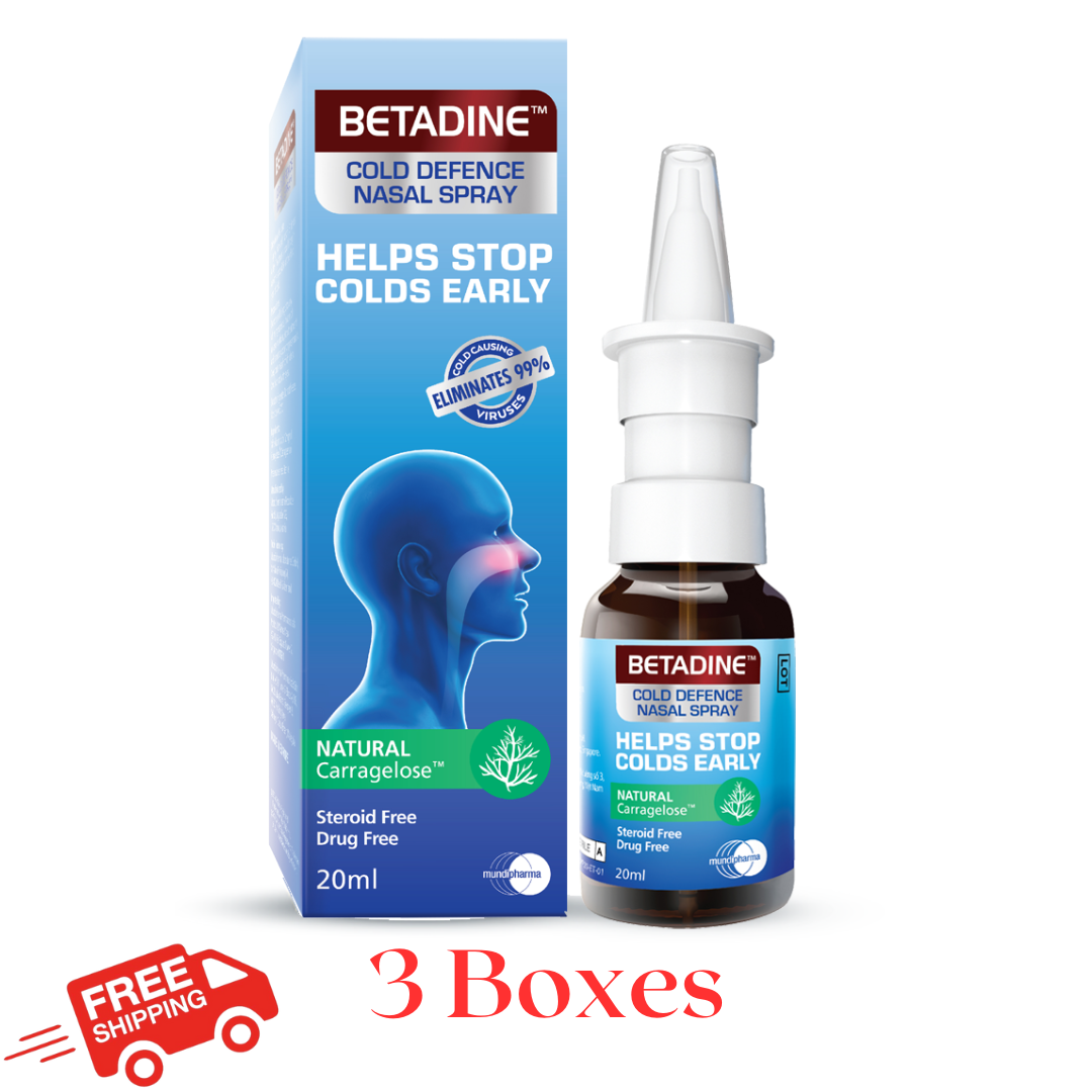Betadine Cold Defence Nasal Spray Adult 20ml (3 Boxes)