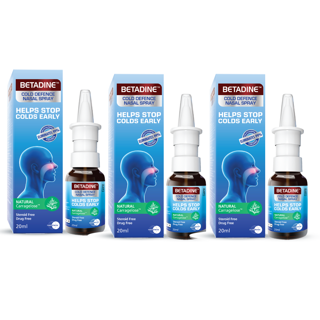 Betadine Cold Defence Nasal Spray Adult 20ml (3 Boxes)