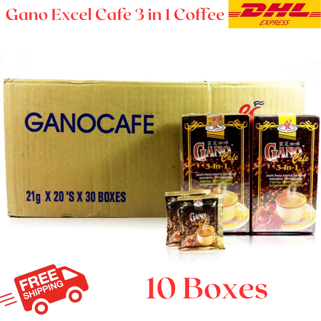 Gano Excel Cafe 3 in 1 Coffee Ganoderma Reishi (10 Boxes)