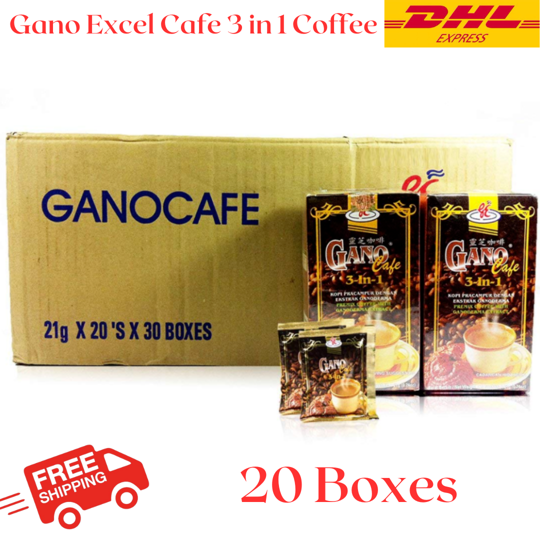 Gano Excel Cafe 3 in 1 Coffee Ganoderma Reishi (20 Boxes)