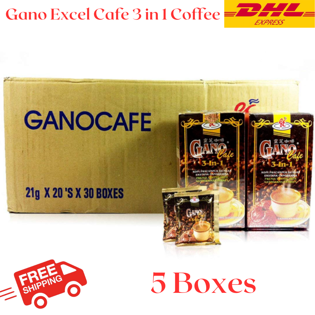 Gano Excel Cafe 3 in 1 Coffee Ganoderma Reishi (5 Boxes)