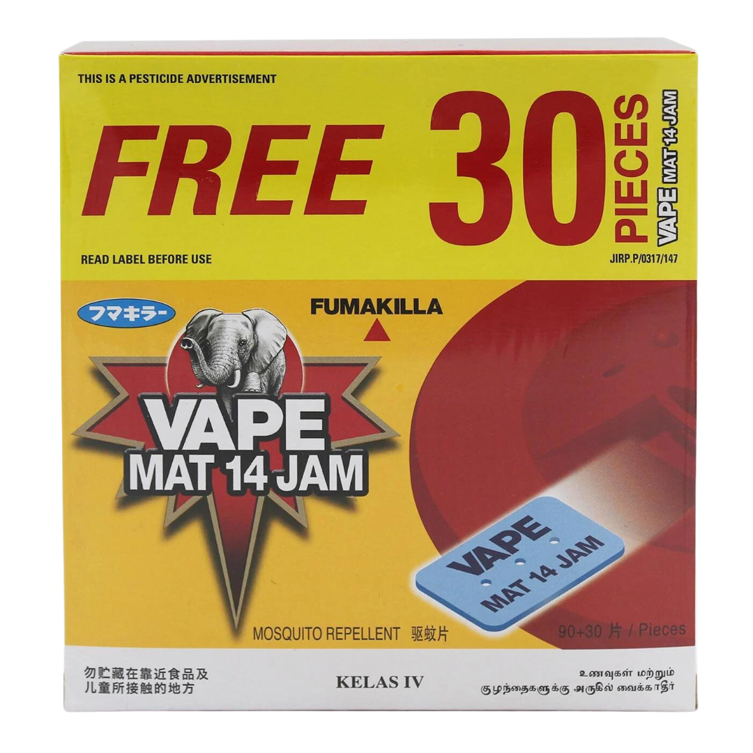 Fumakilla Vape Mat 14 Hours Mosquito Repeller Tablet Refill For Thermacell (30 pcs open box)