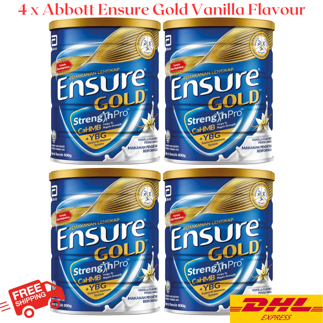 Abbott Ensure Gold Vanilla 800g (4 Cans) - New Packaging